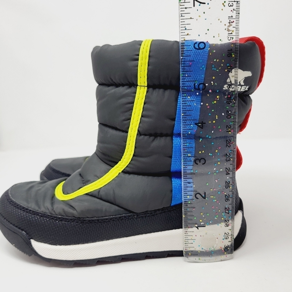 Sorel Children's Whitney II Puffy Mid Boot Winter Snow Black Yellow Kids Size 12 - Picture 9 of 9